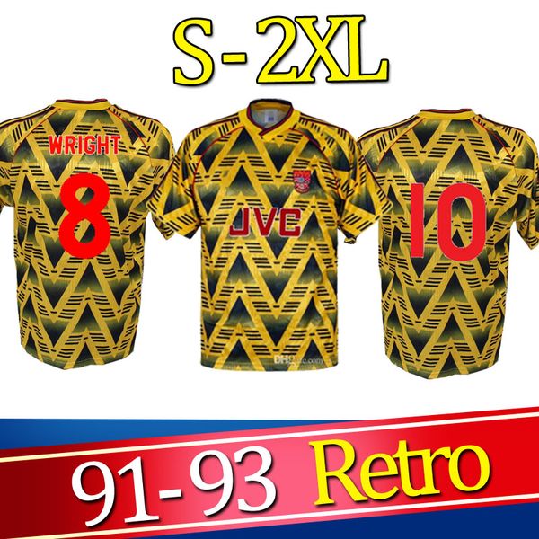 

1991 1993 энди коул ян райт тони адамс ретро футбол джерси 91 92 93 ли диксон кевин кэмпбелл алан смит классический винтаж футбол рубашка, Black;yellow