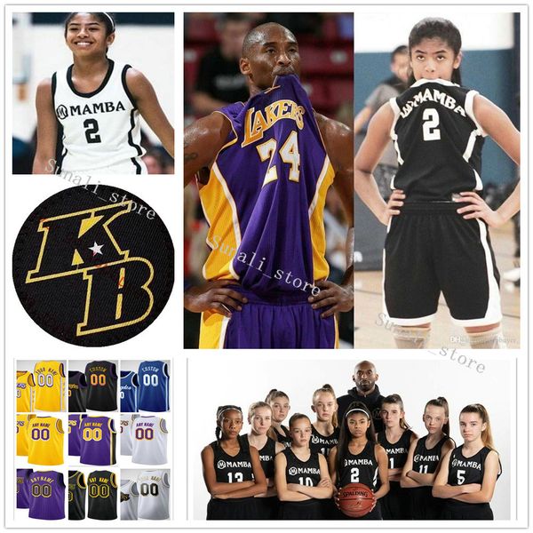 

customize men youth kids women gianna maria onore 2 gigi bryant mamba jerseys ncaa kobe 24 8 bryant college basketball jersey, Black