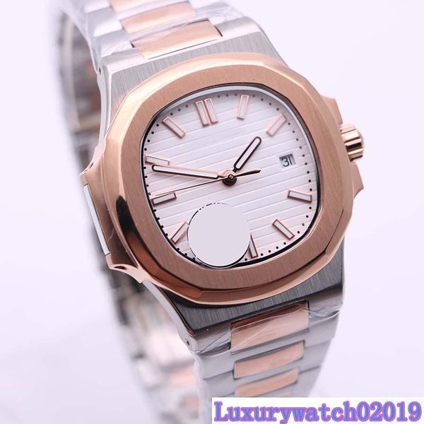 

high grade 2813 automatic movement rose gold two tone mens watch watches oval white dial man wristwatches, Slivery;brown