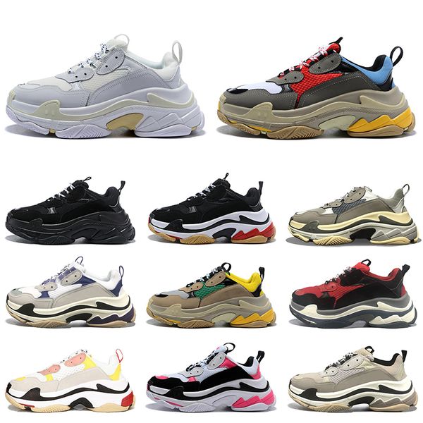 

2020 triple s men women 17fw low old dad casual shoes black white platform chaussures mens trainers sports sneaker size 36-45