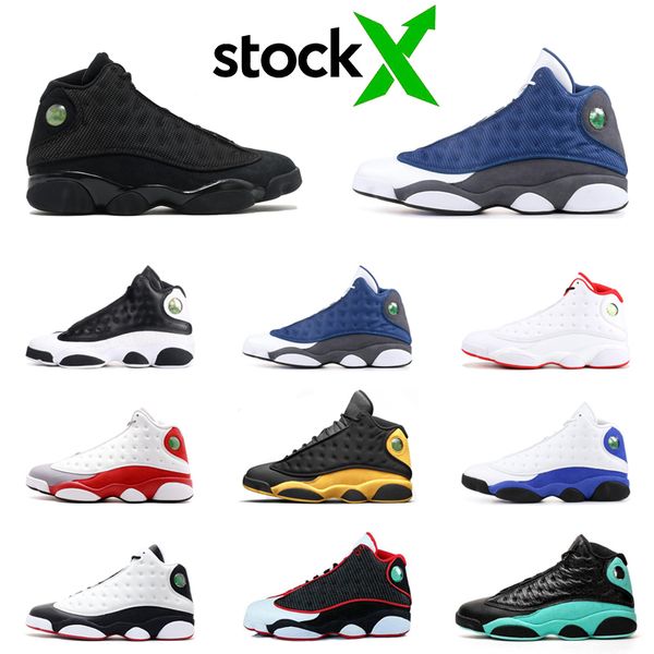 

stock x jumpman 13 og 13s flint men basketball shoes black cat cap and gown hyper royal rivals mens trainers sports sneakers 7-13