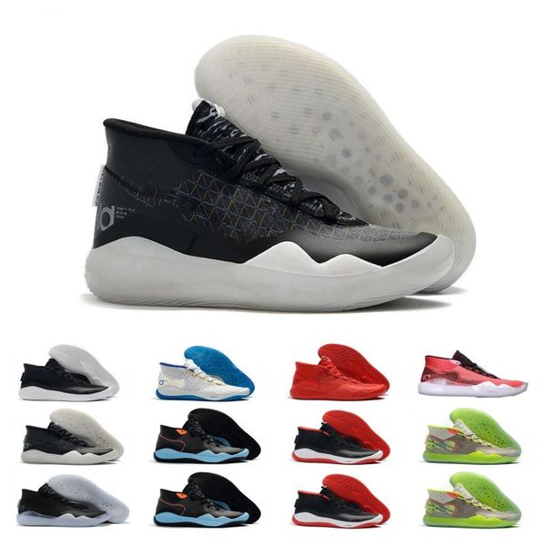 

kevin durant xii kd 12 fluorescent green sports basketball shoes good quality mens designer sports sneakers 36-46
