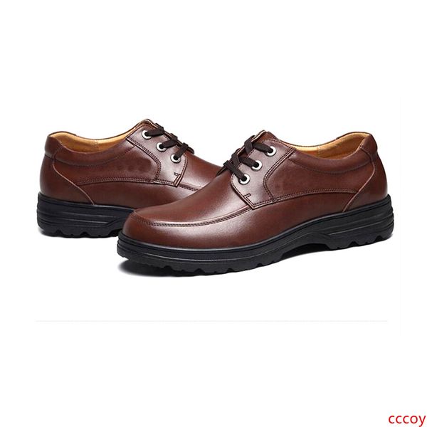 

2019 mens shoes men business dress up leather shoes triple black brown winter plus velvet korean casual shoe