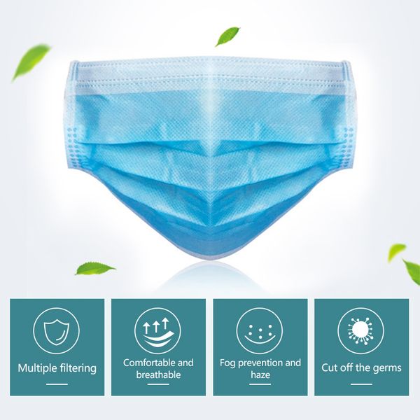 

одноразовые рот маска mascherine антивирус маски анти-пыли анти-туман и дымка рот маска 3-слойная маска фильтрации