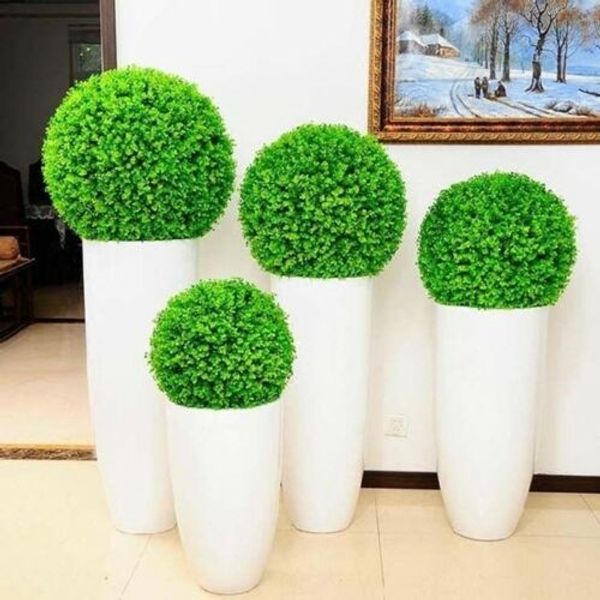 

4pcs/lot 15-30cm unique artificial green grass ball plant hanging garland home decor artificial green plastic plants