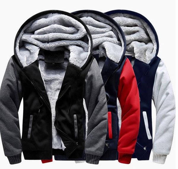 

1pcs usa size men women jacket sweatshirts thicken hoodie coat winter fleece without any pattern printed, Black