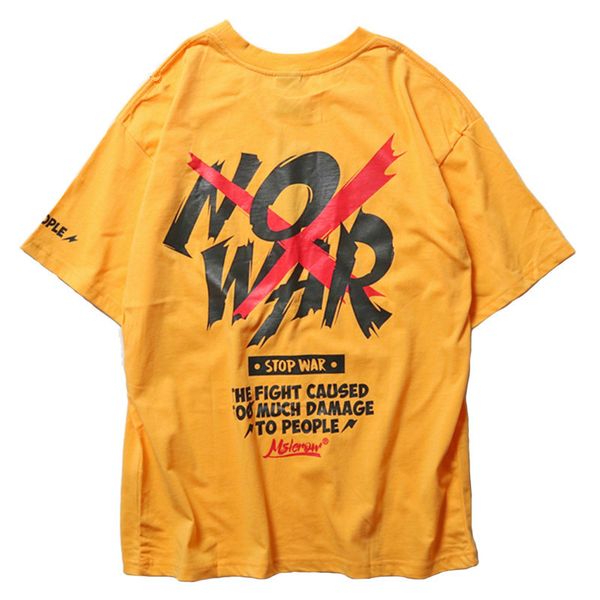 

Januarysnow 4 Colors 2018 NO WAR Printed T-Shirt New Summer Anti War Tshirts Mens Hip Hop Casual Short Sleeve Tops Tees Streetwear T-Shirts