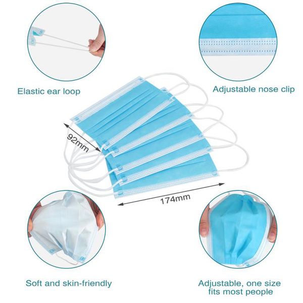 

in stockdisposable face mask meltblown cloth disposable mask 3-layer protective filtering disposable mask 09