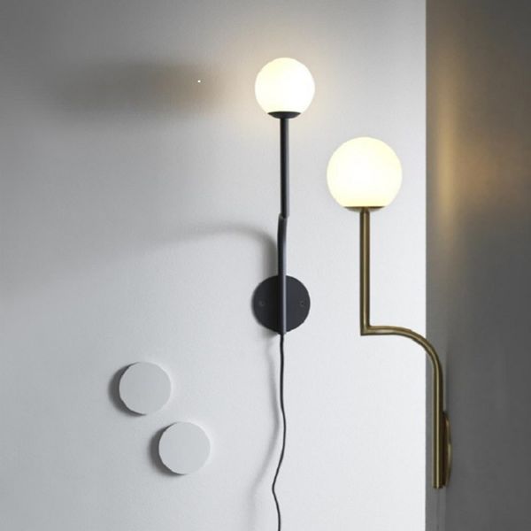 

north europe bedside wall lamp bedroom corridor wall lamp modern simple staircase living room gold glass