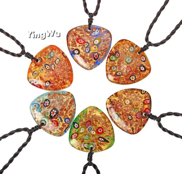 

triangle millefiori murano lampwork handmade glass pendant necklaces jewelry 12pcs/lot, Silver