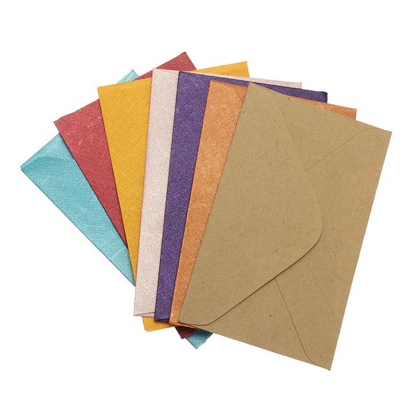 

50pcs vintage colored blank mini paper envelopes kraft wedding party invitation envelope greeting card gift envelope 6 colors