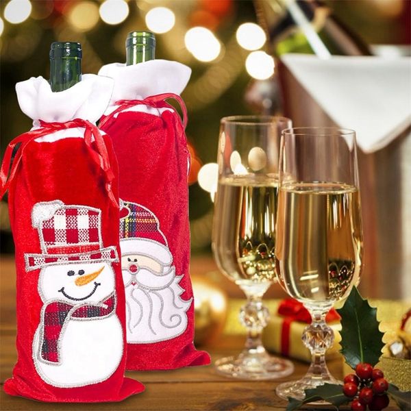 

4 pcs christmas wine bottle cover santa snowman sweater holiday champagne bottle cover xmas party dining-table bottle decoration other house