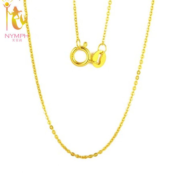 

nymph genuine 18k white yellow gold chain 18 inches au750 cost price necklace pendant wendding party gift for women[g1002] t190626, Silver