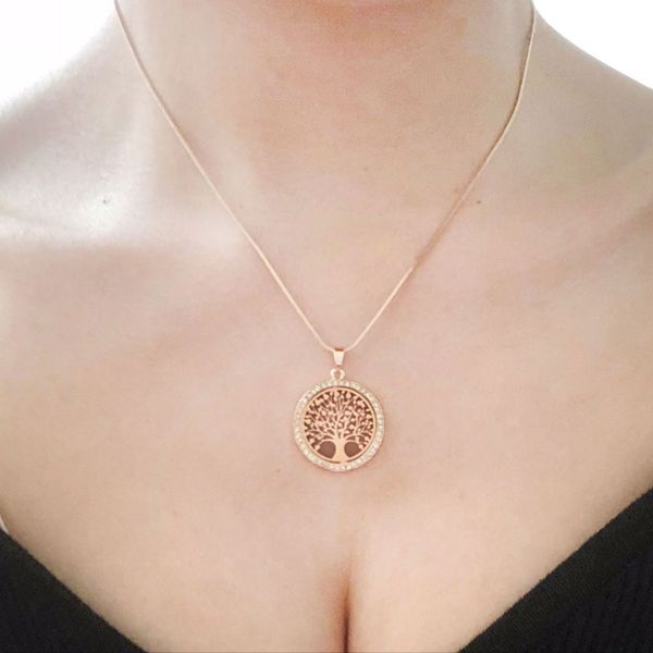 

tree of life pendant necklace silver gold color plated crystal necklaces & pendants personality trendy collares de moda 2019 hot