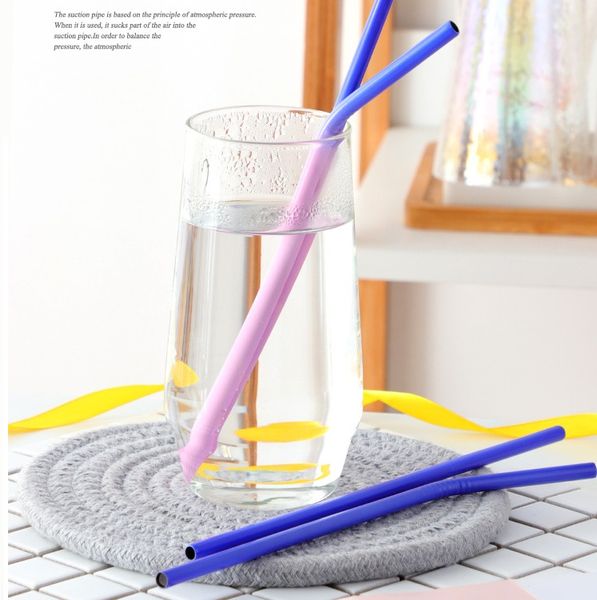 

metal straw stainless steel drink straw temperature change color straws tea juice multi specification party bar metal straws 5059