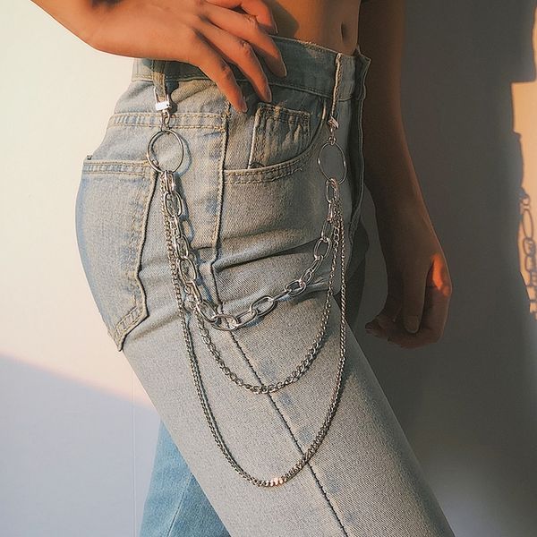 

женщины панк брюки цепи пояса женский хип-хоп кисточкой брюки серебряные золотые цепи для брюк женщина прохладный металлические цепи на джин, Black;brown