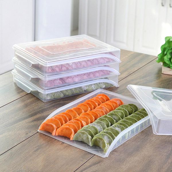 

clear home kitchen frozen dumpling storage box refrigerator fresh-keeping tray driect sales