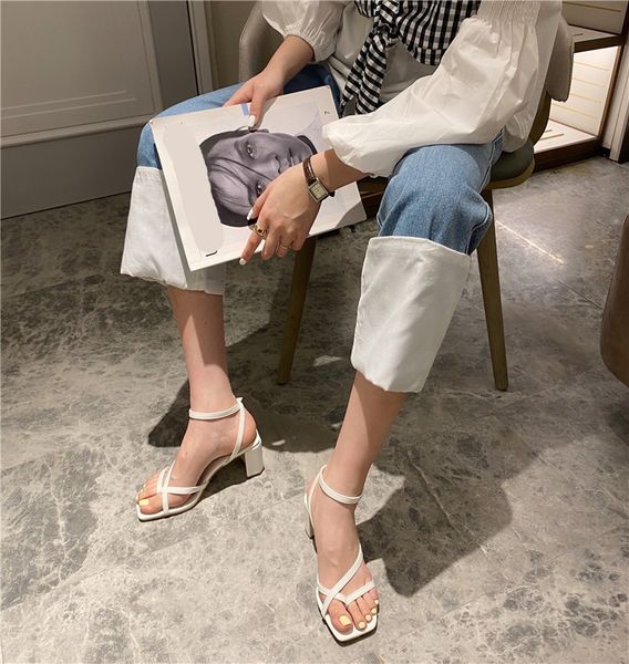 

square toe fashion womens shoes 2020 flip flops platform buckle strap beige heeled sandals clear heels luxury and black comfort