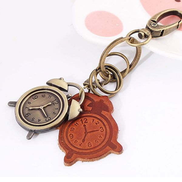 

мода будильник keychain для женщин для мужчин vintage key ring holder бронзовых брелки подвеска декор аксессуары, Silver