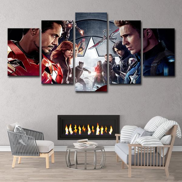 2019 Hd Printed Captain America Civil War Painting Canvas Print