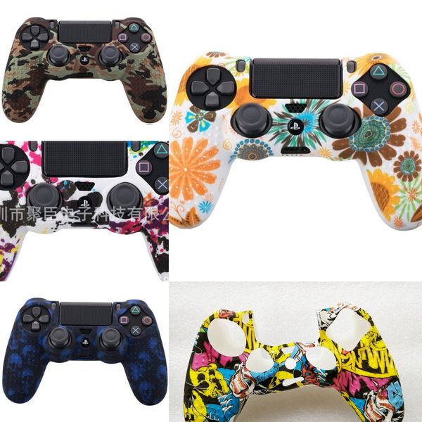 

pe5dv soft silicone rubber skin case cover for sony ps4 case controller grip cover to caps joystick colors 4 choose