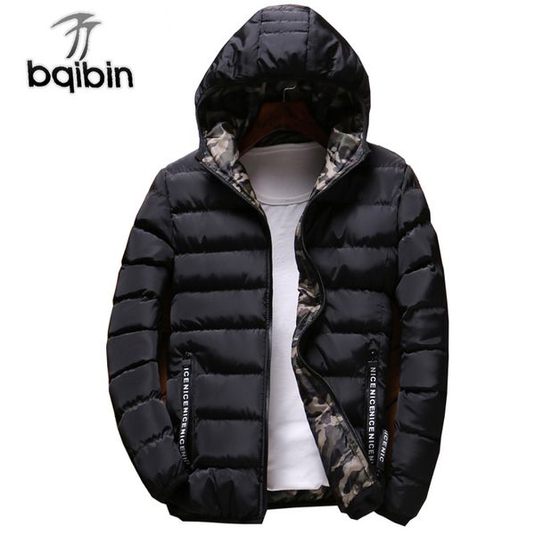 

new men jacket hooded parkas coats both side wear fashion winter warm thick padded jacket mens outerwear, Tan;black