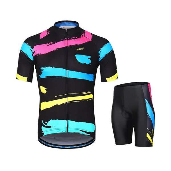 

summer wicking breathable and quick-drying cycling short-sleeved suit mountain bike suit z842