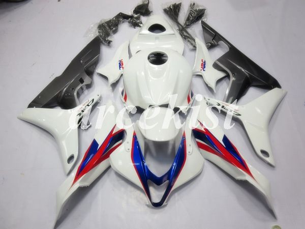 

4 бесплатные подарки новый abs полный обтекатели комплекты подходят для honda cbr600rr f5 2007 2008 07 08 кузовного установлен белый синий к