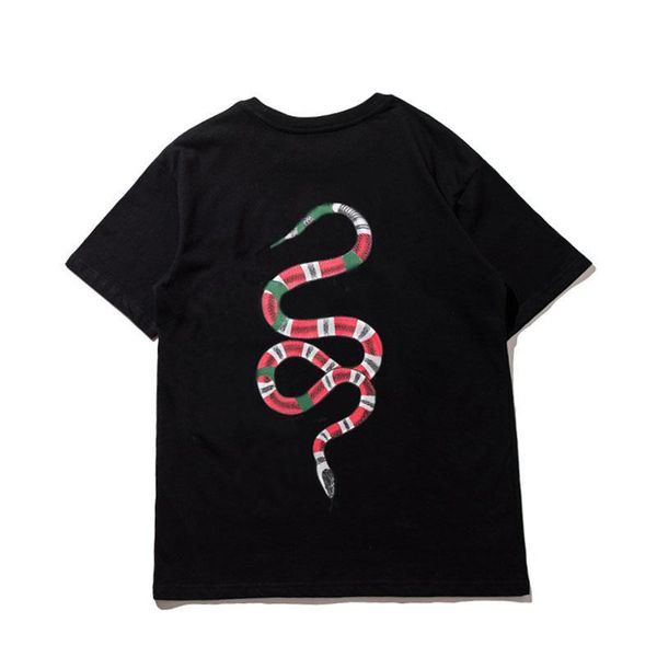 

мужская одежда летние мужские футболки мода змея printed tee прохладный коротким рукавом экипаж шеи тройники человек женщины белый черный to, White;black