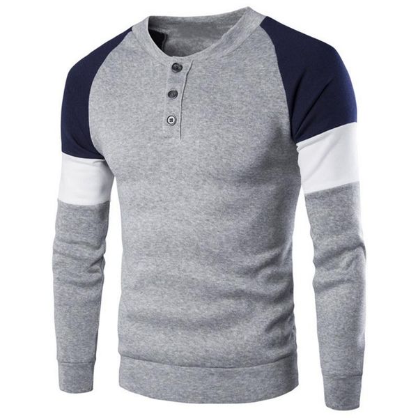 

lead new men button slim fit hoodies winter spring male hip hop patchwork sweatshirts fashion casual crewneck fleece hoody streetwear, Black