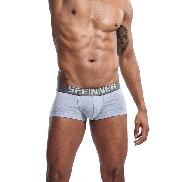 

seeinner hene men's underpants underpants pure cotton boxer solid color underwear business boxer men, Black;white