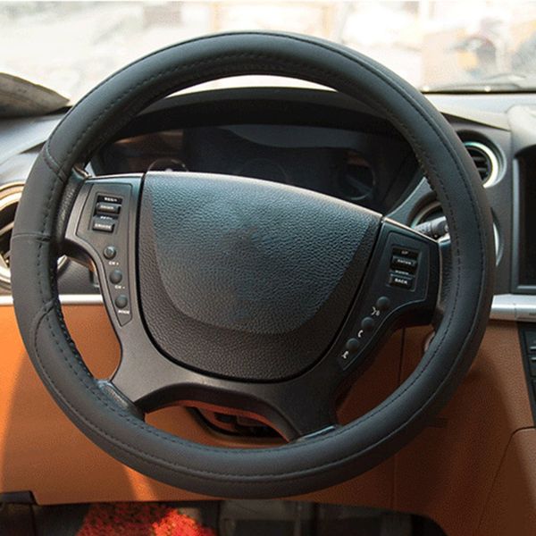 

pu leather steering wheel cover 38cm diameter car universal steering wheel cover car handle accessories