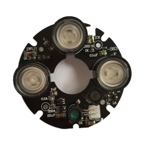 3 Stück Array IR-LED-Spotlicht 850 nm Infrarotplatine für CCTV-Bullet-Kamera 53 mm Durchmesser