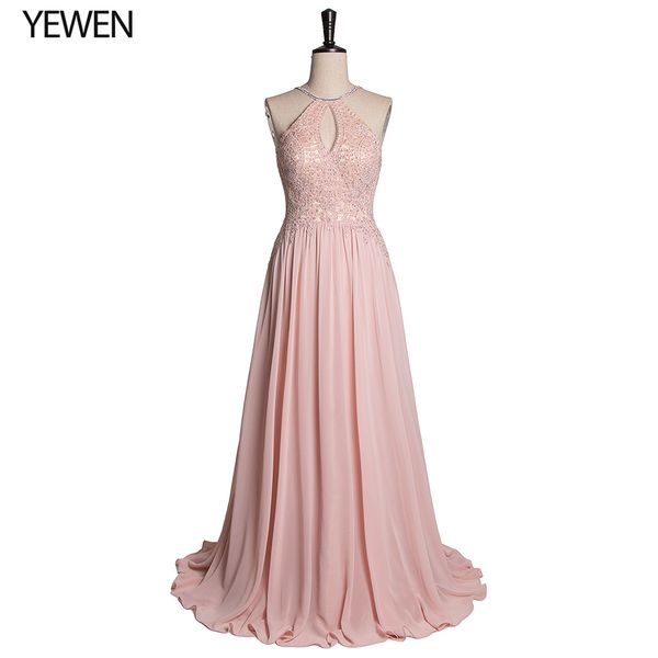 

elegant sleeveless chiffon bridesmaid dresses long a line halter neck wedding guest dress wedding party long prom gown, White;black