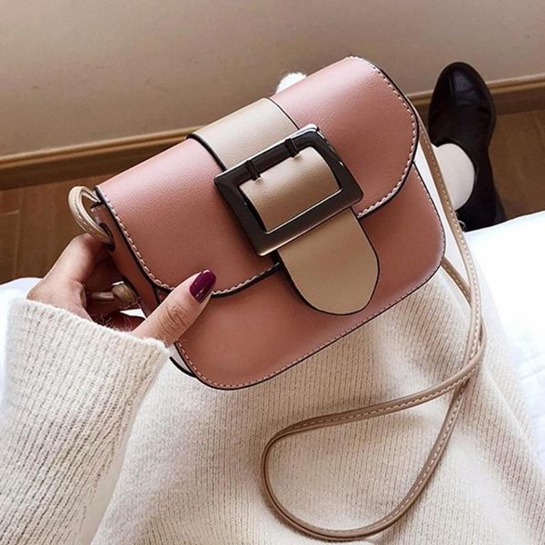 

mini leather crossbody bags for women flap shoulder bag patchwork color leather handbag brand design messenger bags #20