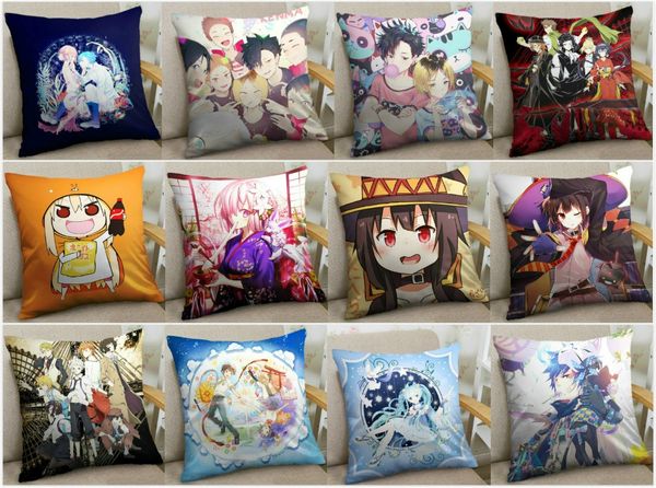 

japanese anime bungou stray dogs throw cushion or pillow cover case konosuba god's blessing on this wonderful world megumi pillow case