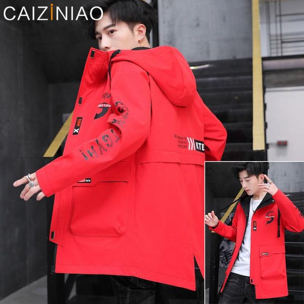 

men's jackets 2021 print trench coat men jacket overcoat casual windbreakers x-long fashion autumn, Black;brown