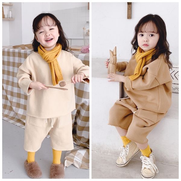 

2020 girls autumn and winter leisure suit, White