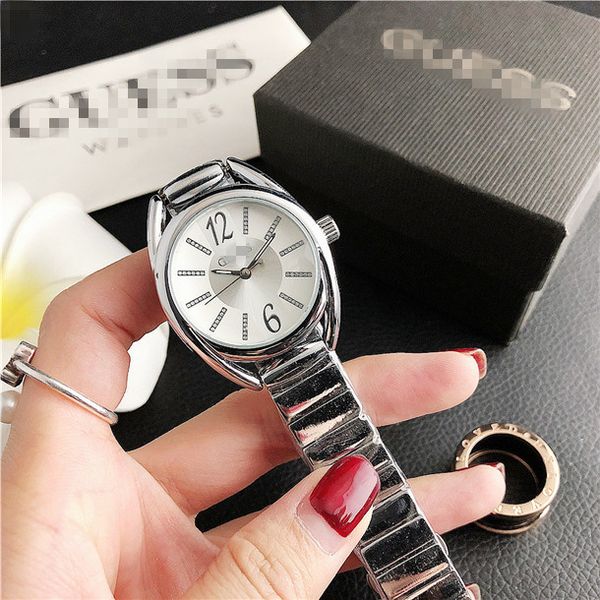

gue watches luxury womens watches fashion quartz calendar wristwatch stainless steel lovers men women watch, Slivery;brown