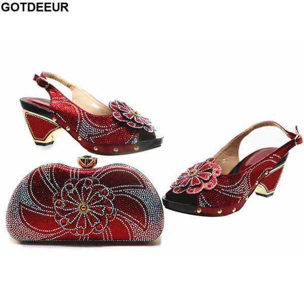 

ladies italian shoes and bag set decorated with rhinestone matching shoes and bag set in heels nigerian party shoe bridal, Black