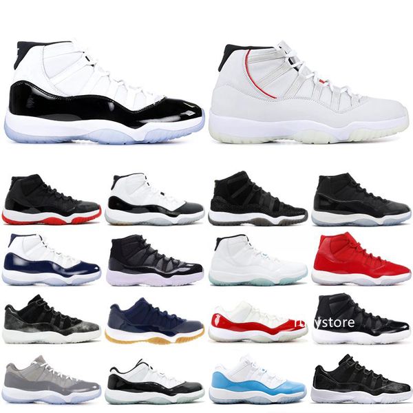 

11 11s men basketball shoes concord platinum tint designer sneakers xi chicago bred space jam women sports shoes 36-47