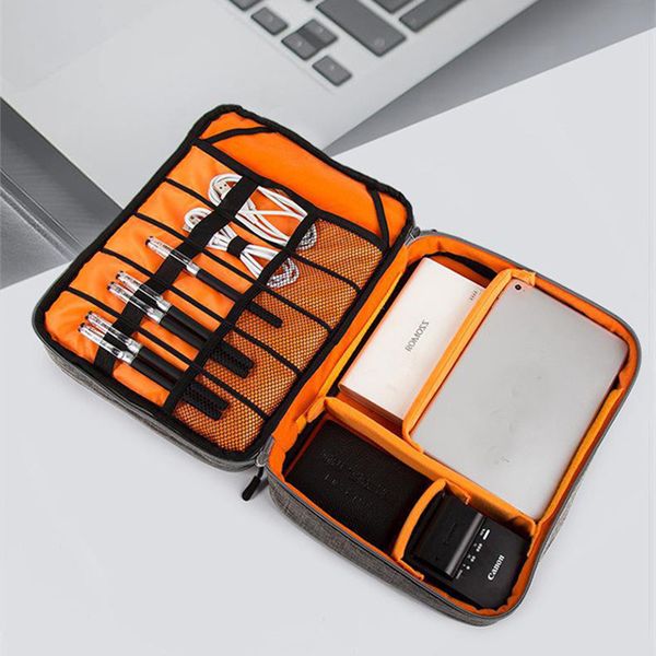 

double layer digital storage bag portable mobile multifunction phone data cable charger tour organizer case accessories supplies