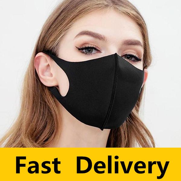 

40pcs black washable mouth mask anti haze dust sponge mask nose filter windproof face cloth respirator
