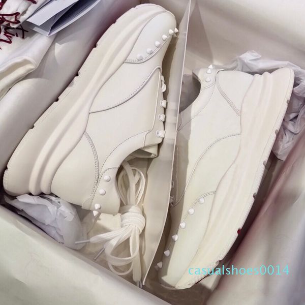 

new arrivals red bottom spike sneakers luxury paris triple s shoes red leather mens rubber running shoes women trainers c14, Black