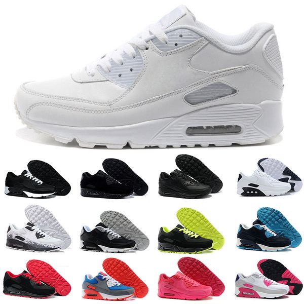 

2019 new 90 trainer shoes classic men women 90 sports shoes black red white air cushion designers air90 sneakers bh20126, White;red