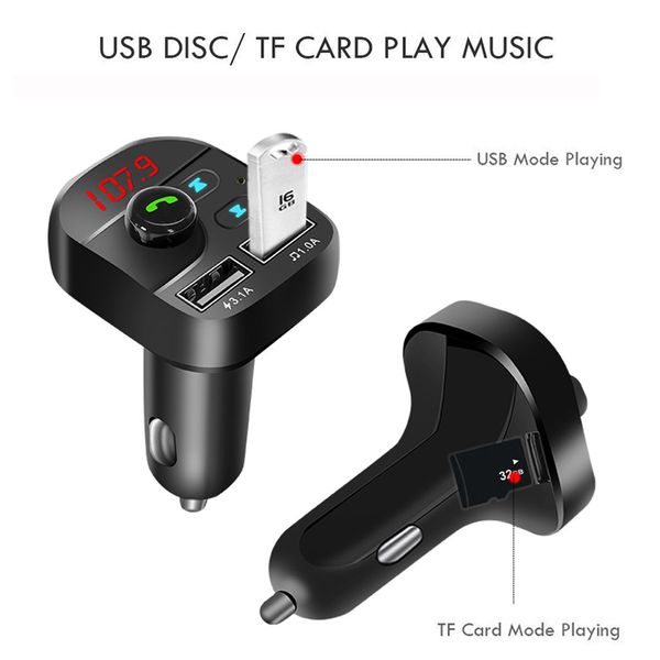 

car mp3 player usb bluetooth fm transmitter radio wireless dual auto accessoriescigarette lighter phone handscharger #y2