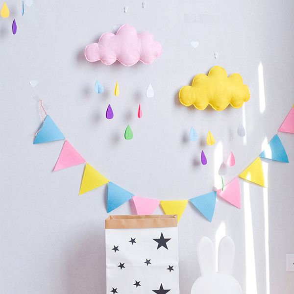 

diy ins nordic felt cloud garlands string baby kids room decoration wall hanging ornaments nursery decor party flag p prop