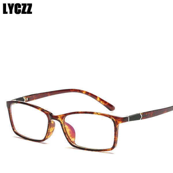 

lyczz flexible myopia eyeglasses plain lens tr90 myopic glasses frame optical shortsight eyewear feminino, Black
