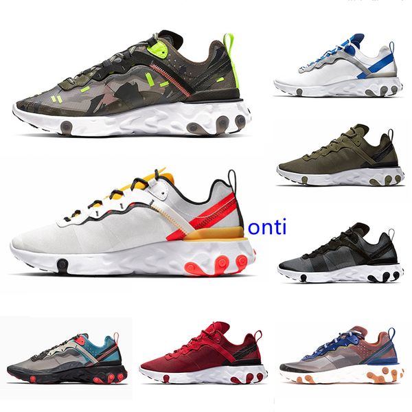 

react element 87 x undercover 55 mens running shoes tour yellow camo olive men women triple black white taped seams trainers sports sneakers