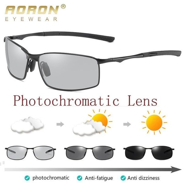 

aoron polarized pchromic sunglasses mens transition lens driving glasses male driver safty goggles oculos gafas de sol, White;black